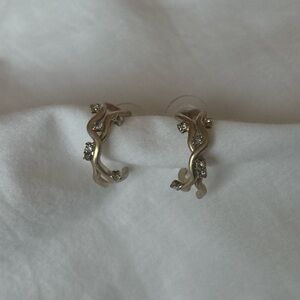 Beautiful gold hoops with diamond accents